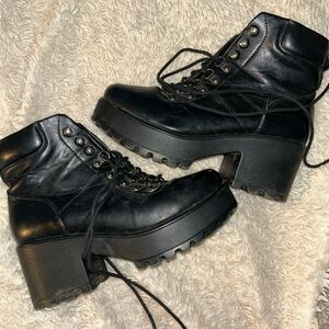 Nasty Gal Black Platform Combat Boots 🖤